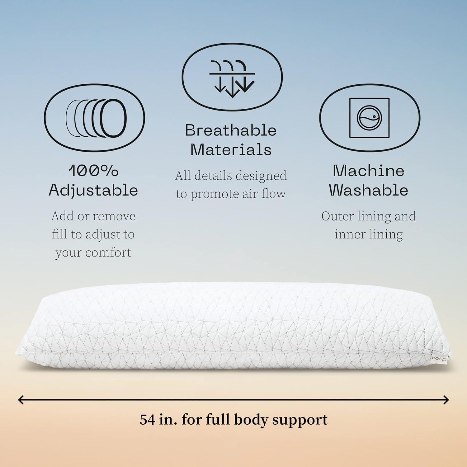 Paquete Almohada Corporal y Eden Coop Home Goods Rey