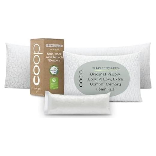 Almohada Ajustable Coop Home Goods Rey + Almohada Corporal