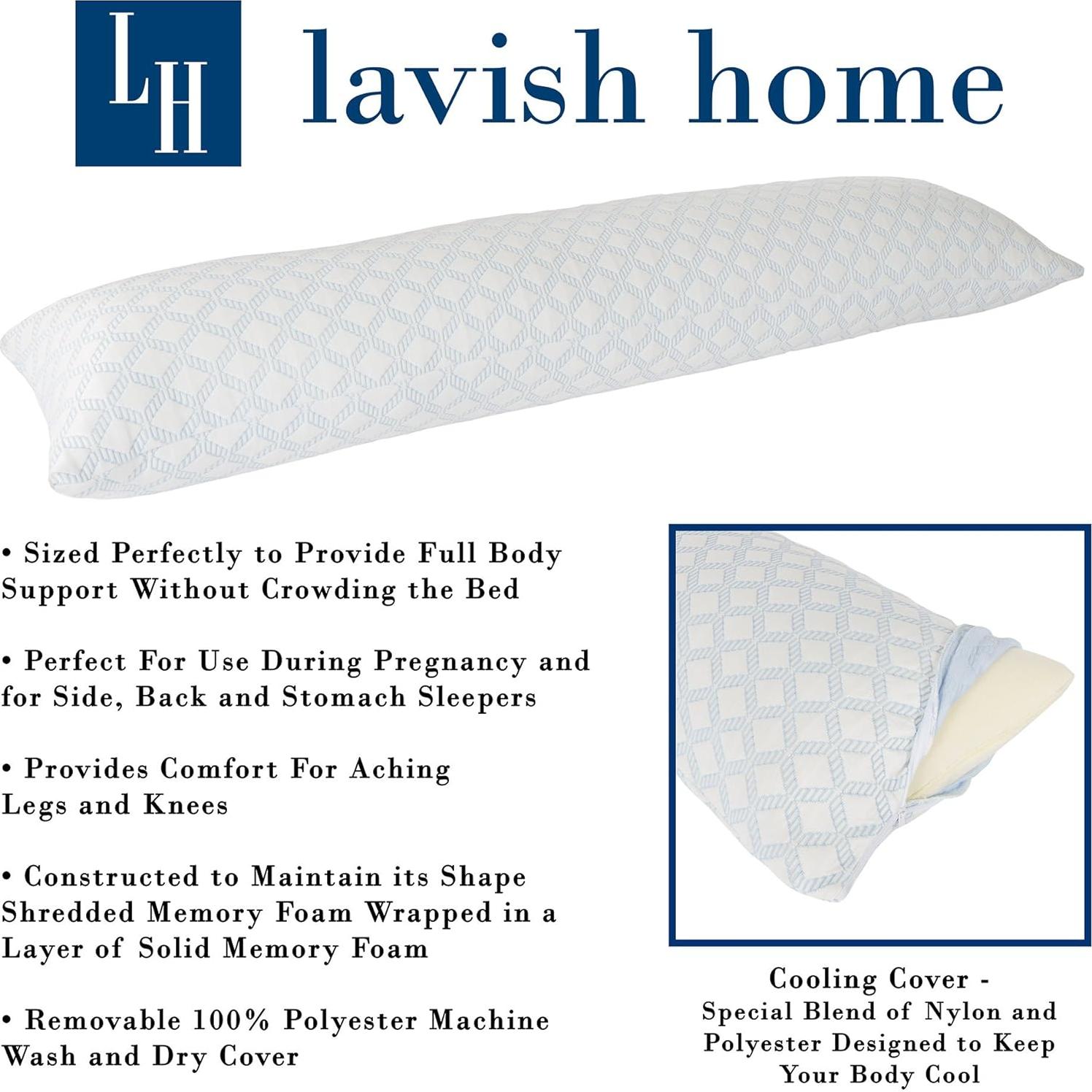 Almohada Corporal Viscoelástica Lavish Home 127x36 cm