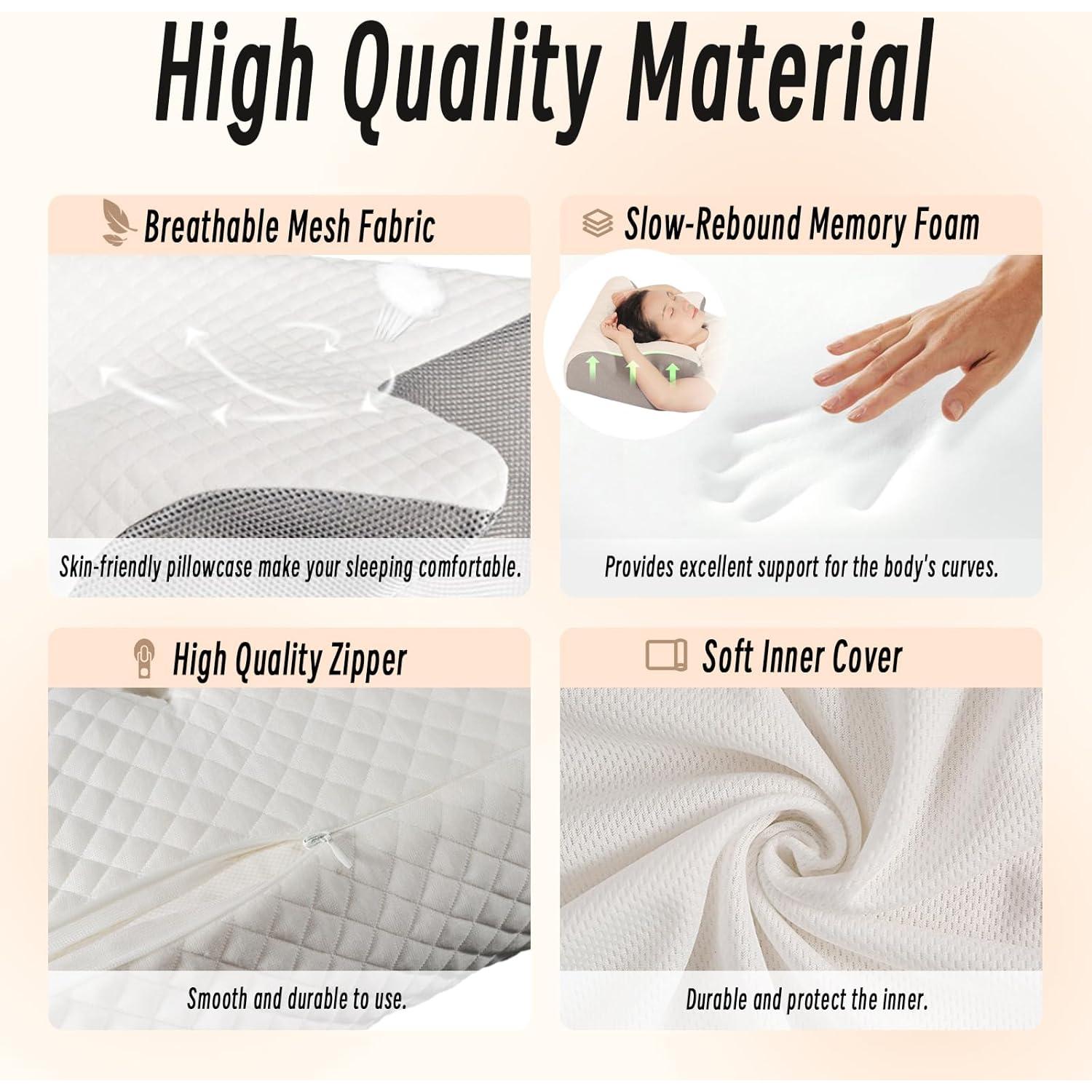 Almohada Cervical Ergonomica Good Haus Espuma Viscoelástica