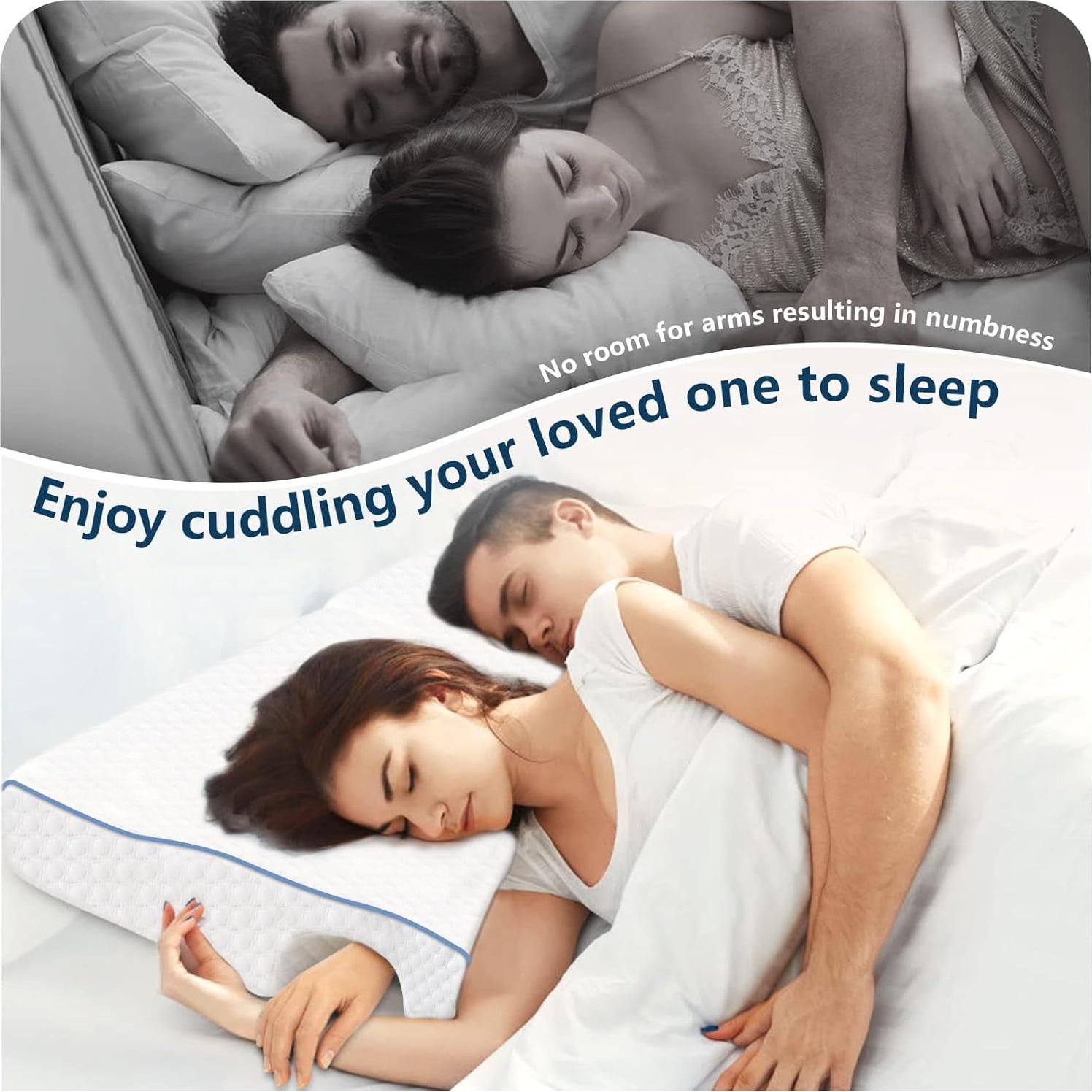 Almohada Arqueada de Memoria HEYPORK para Dormir Lado Derecho