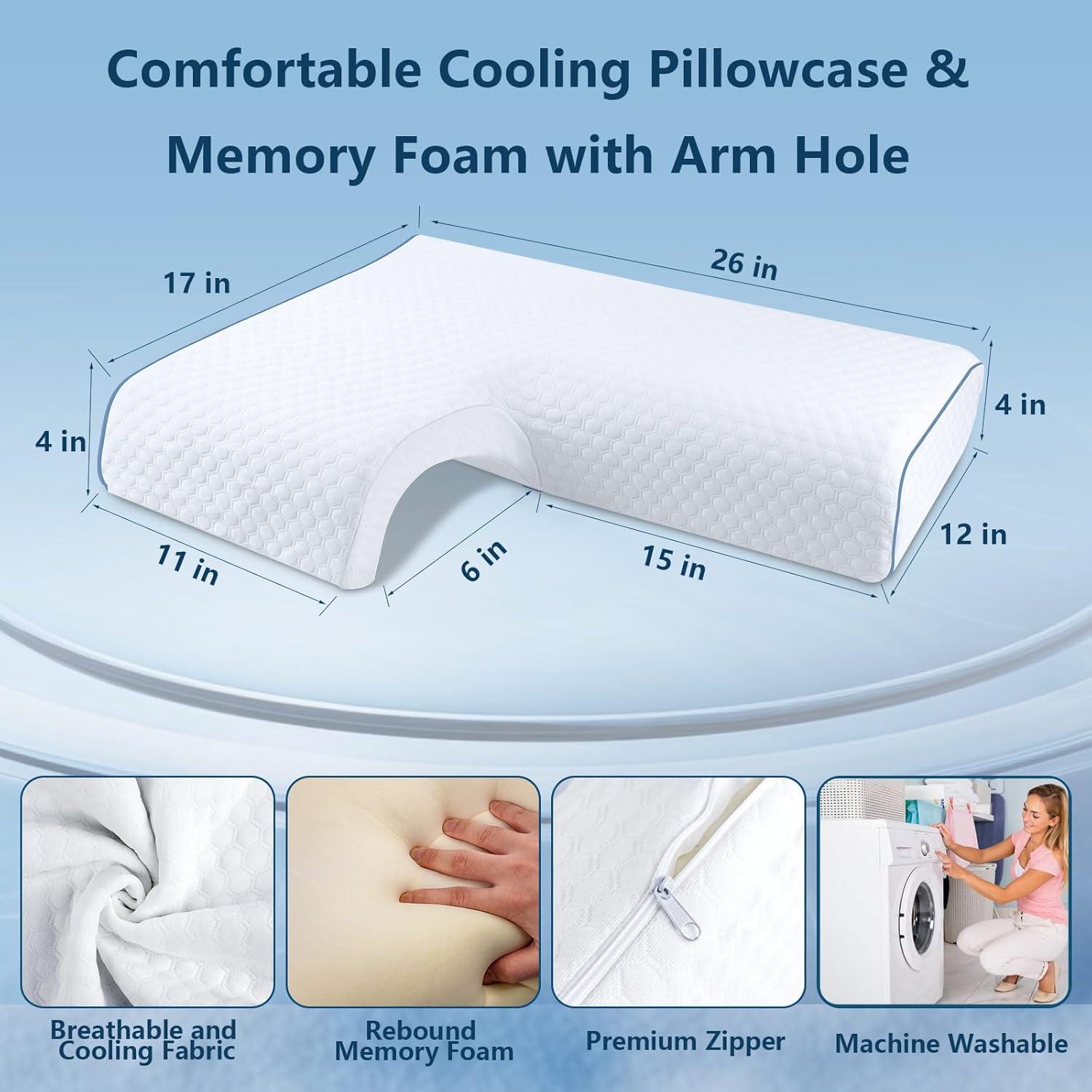 Almohada Arqueada de Memoria HEYPORK para Dormir Lado Derecho