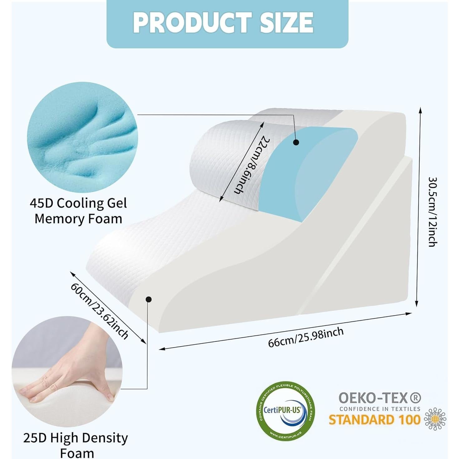 Almohada en cuña ortopédica VMFKPNR ajustable 15 en 1