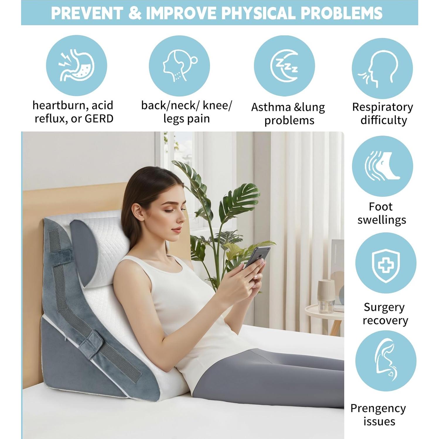 Almohada en cuña ortopédica VMFKPNR ajustable 15 en 1