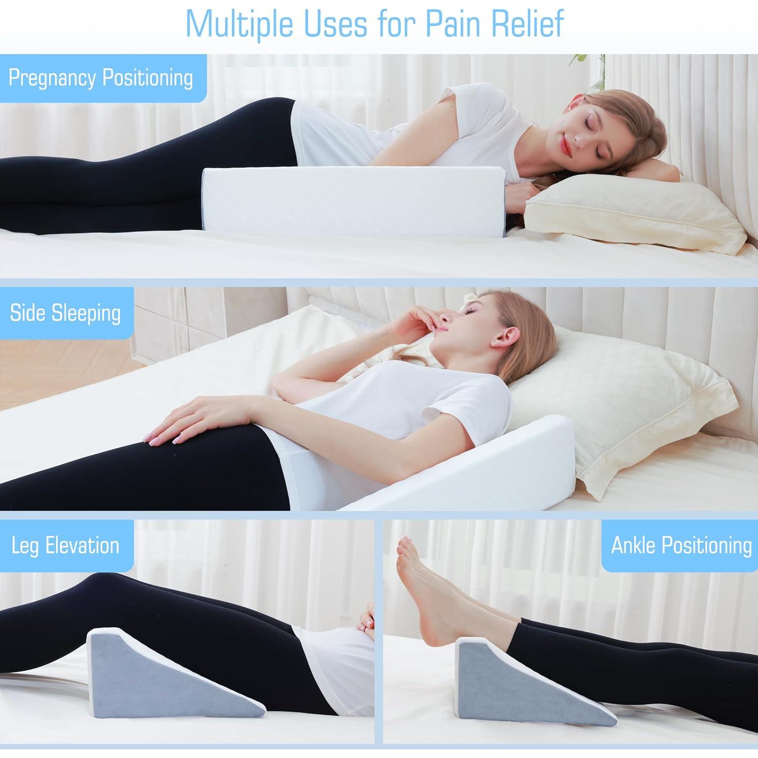 Cojín en cuña Flyxunfri para dormir y soporte lumbar