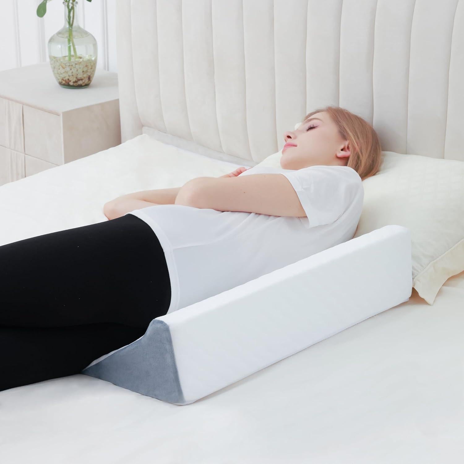 Cojín en cuña Flyxunfri para dormir y soporte lumbar