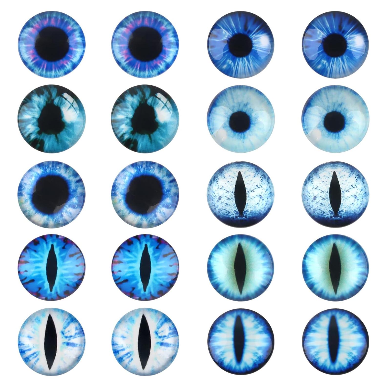 Ojos de Dragón de Vidrio TOAOB 20pcs 30mm Azul DIY Manualidades