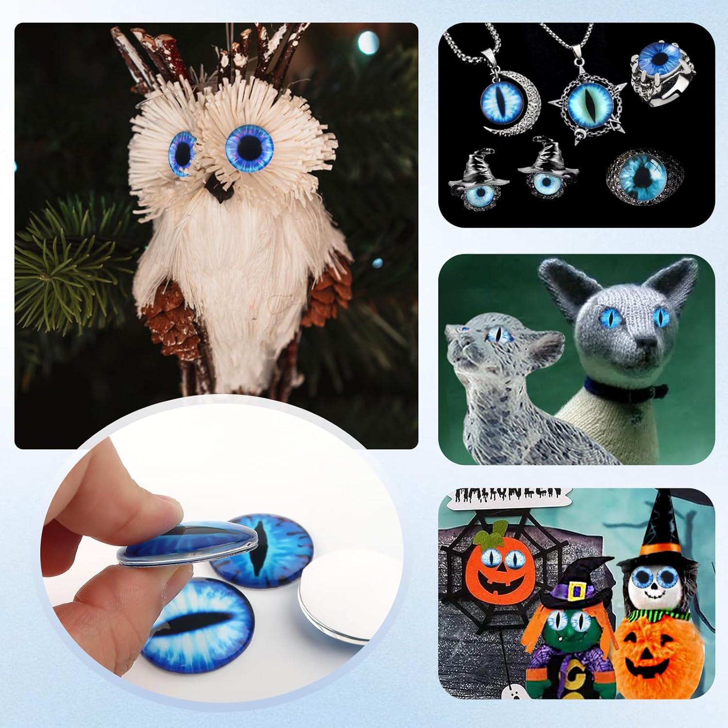 Ojos de Dragón de Vidrio TOAOB 20pcs 30mm Azul DIY Manualidades