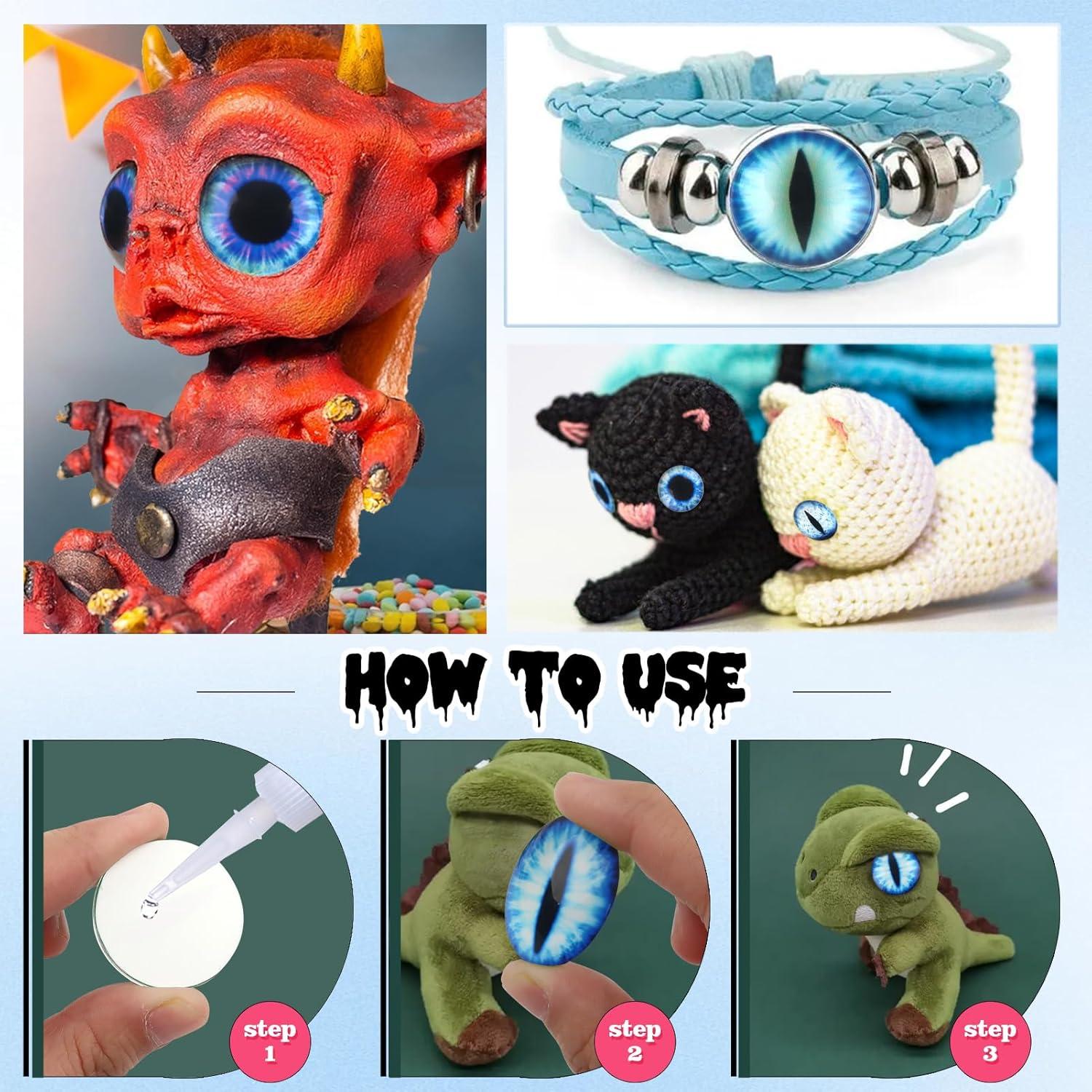 Ojos de Dragón de Vidrio TOAOB 20pcs 30mm Azul DIY Manualidades