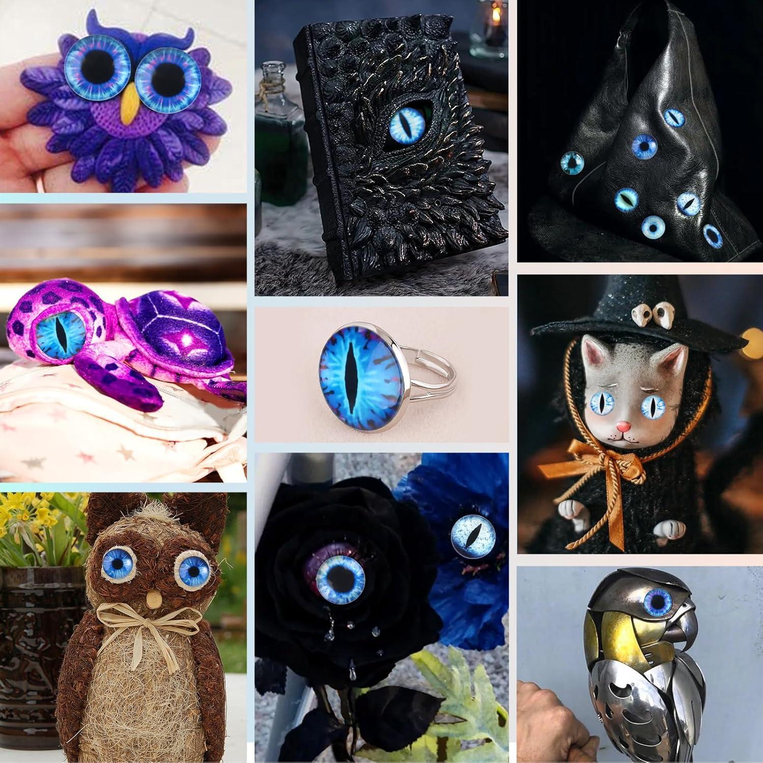 Ojos de Dragón de Vidrio TOAOB 20pcs 30mm Azul DIY Manualidades