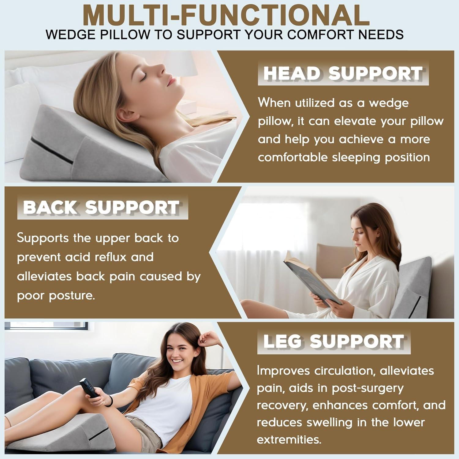 Almohada Cuña Sokoro para Apnea y Reflujo 17,8x35,6 cm