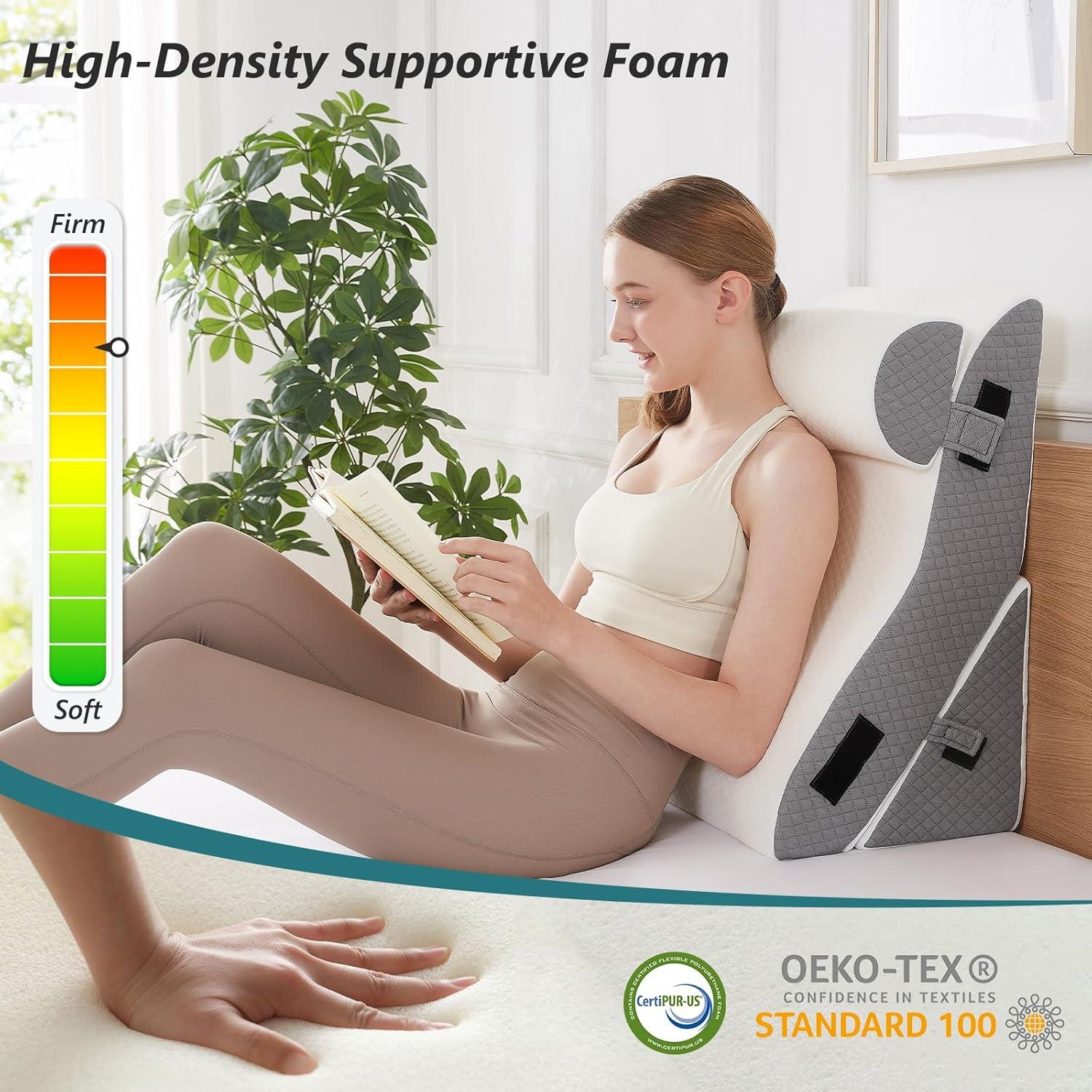 Cojín en cuña 3 PCS Longering 57 cm Alivio Dolor Espalda