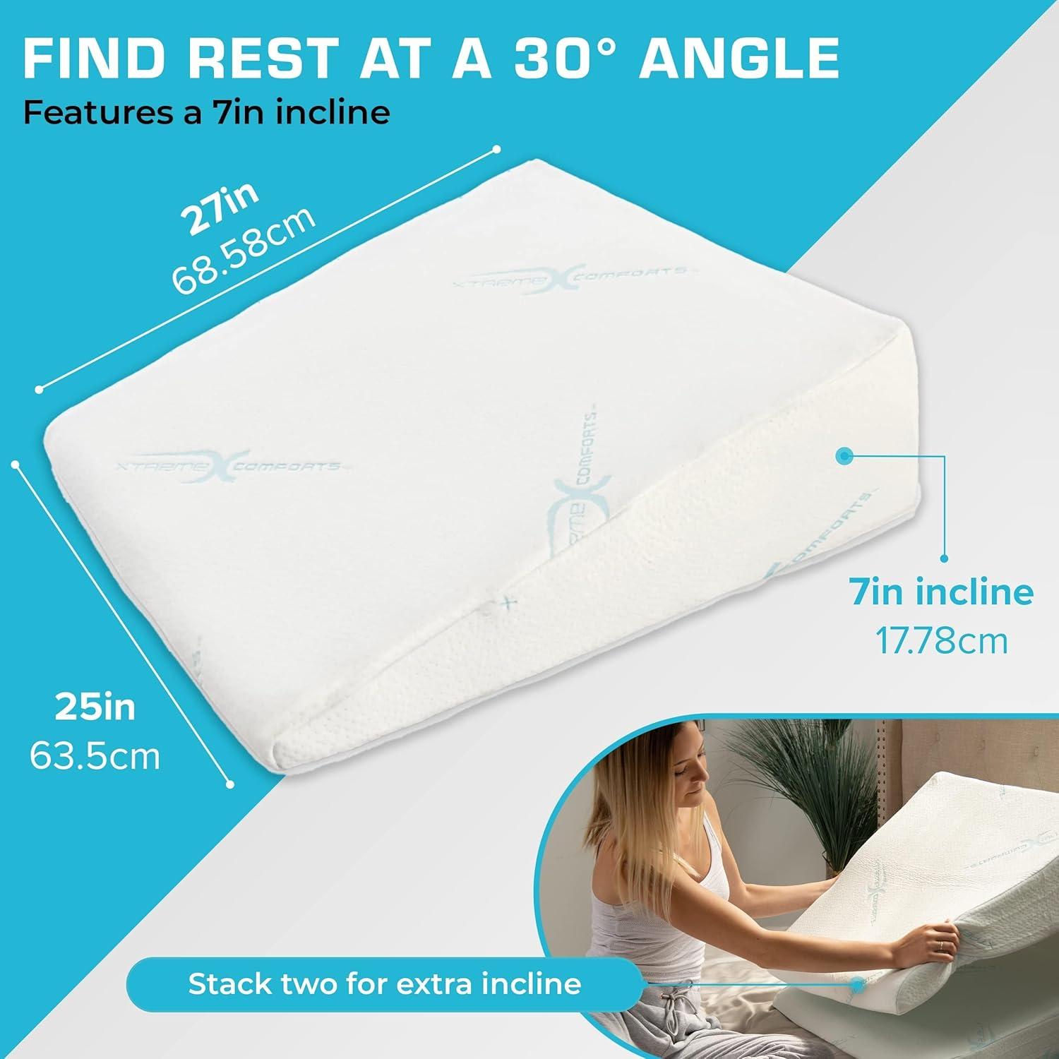 Cojín en Cuña Xtreme Comforts Espuma Memoria 43x18 cm