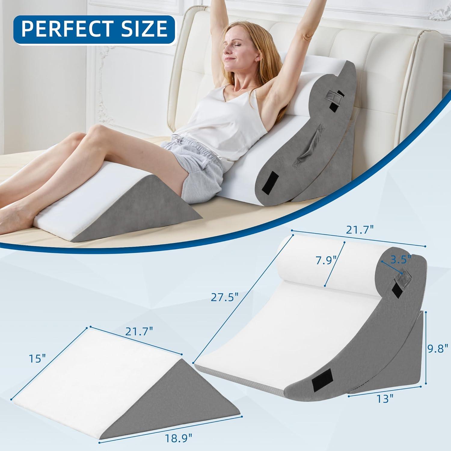 HABUTWAY Juego de 4 Almohadas Ortopédicas en Cuña Ajustables