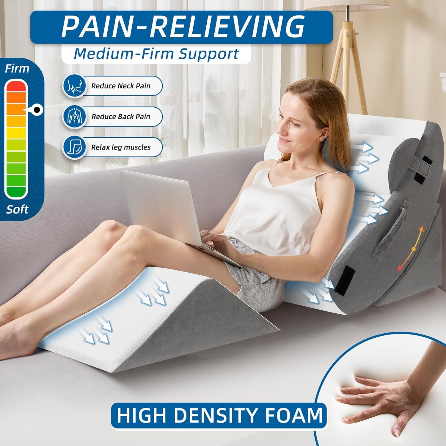 HABUTWAY Juego de 4 Almohadas Ortopédicas en Cuña Ajustables