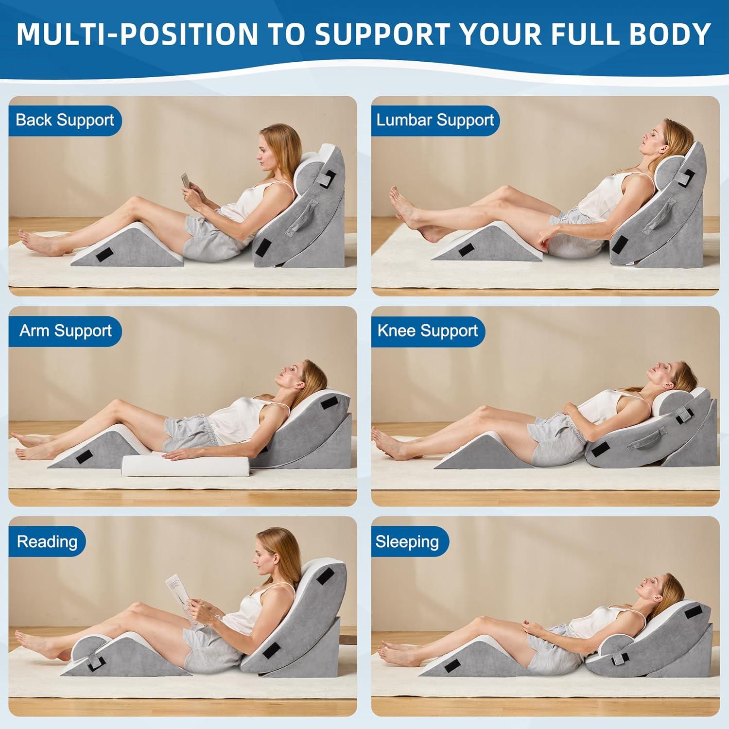 HABUTWAY Juego de 4 Almohadas Ortopédicas en Cuña Ajustables