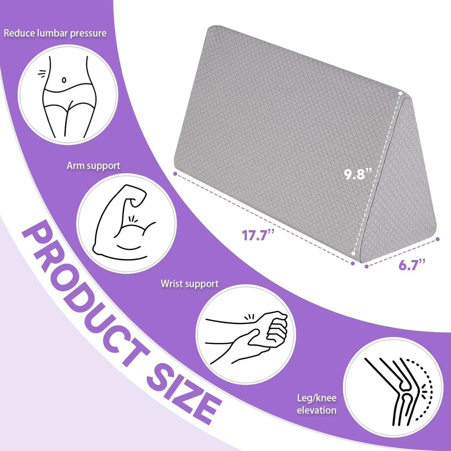 Almohada en Cuña Zantle de Espuma de Memoria Gris-S