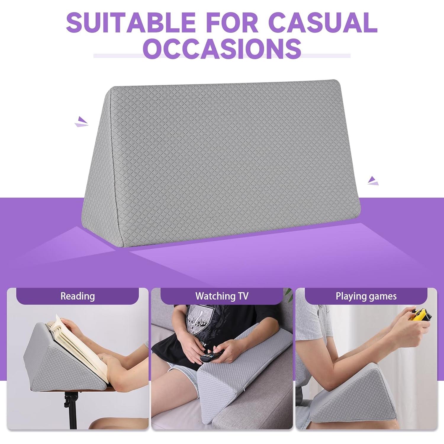 Almohada en Cuña Zantle de Espuma de Memoria Gris-S