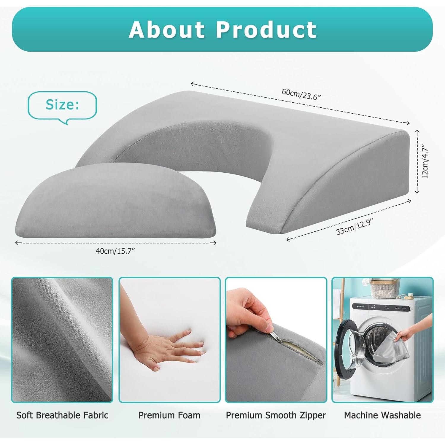 Cojín en cuña JFNoraiva para dormir de lado y post cirugía