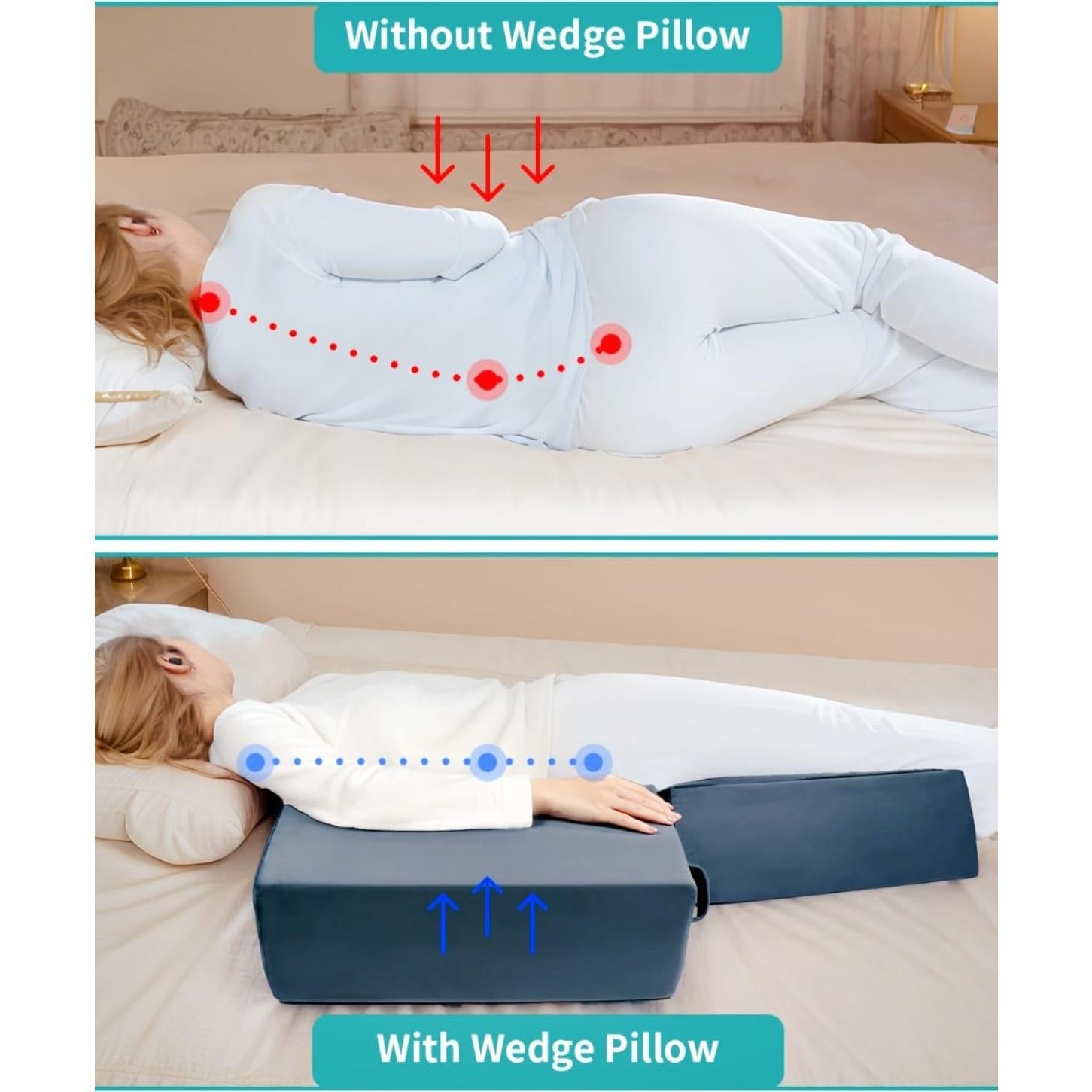 Juego de Almohadas de Cuña SJFFDP 3PCS para Dormir y Alivio