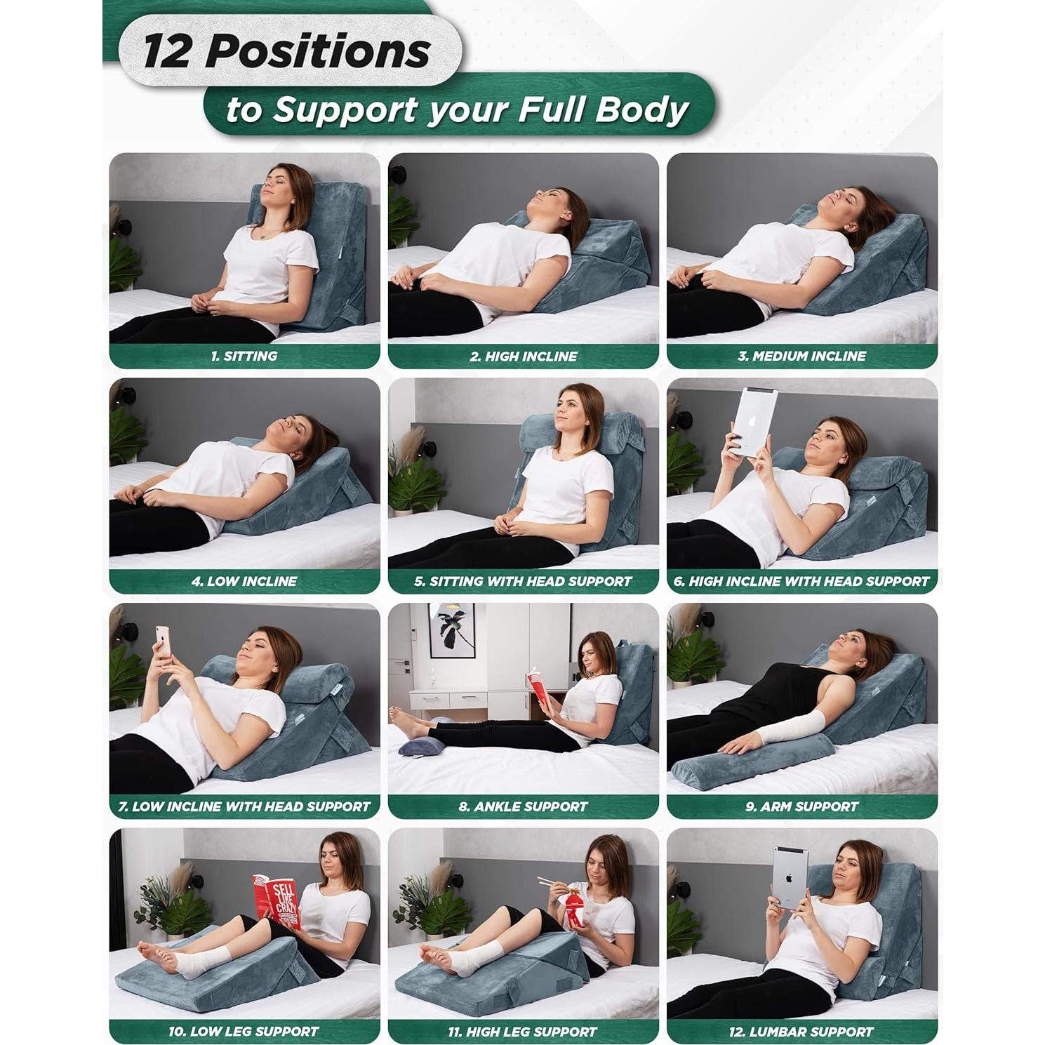 Conjunto de Almohadas en Cuña Ortopédicas Lunix 3 Piezas