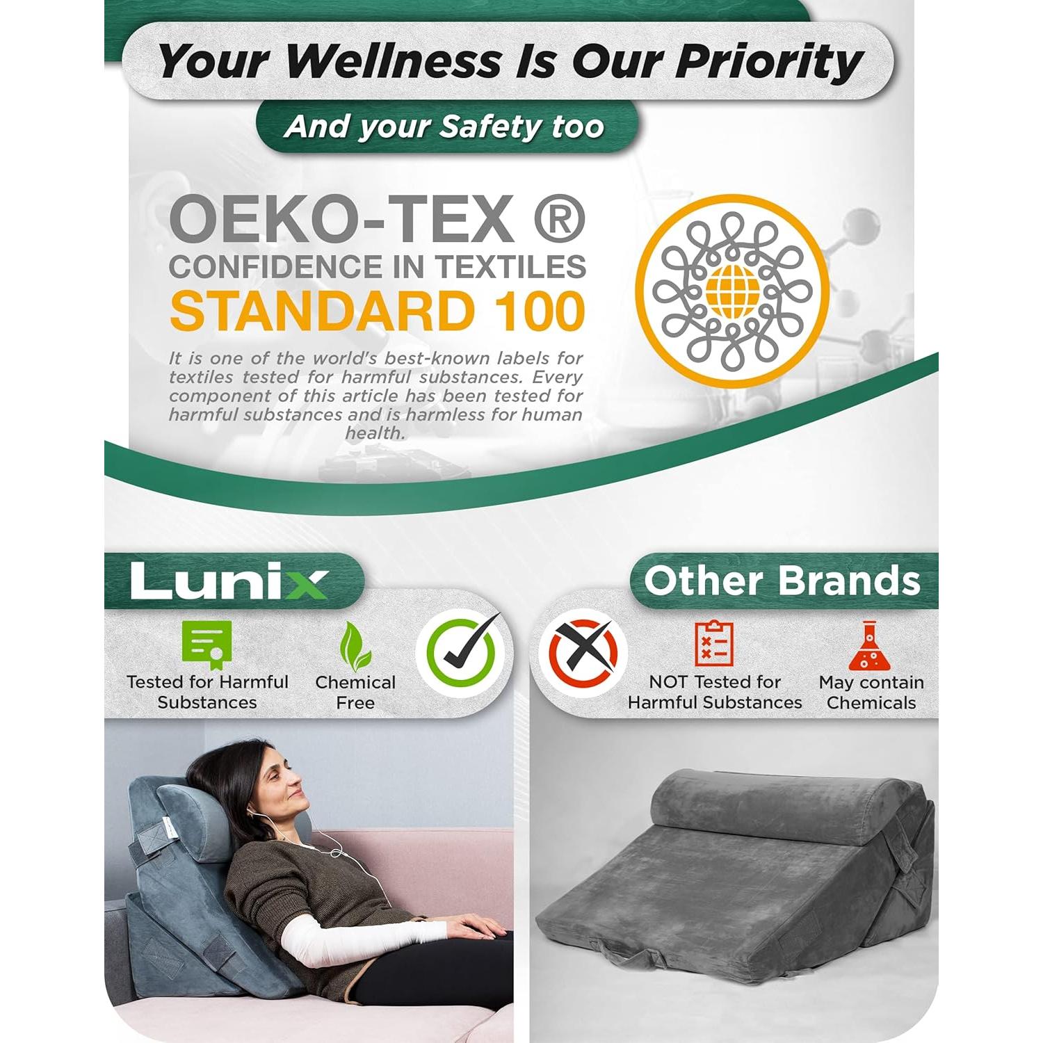 Conjunto de Almohadas en Cuña Ortopédicas Lunix 3 Piezas