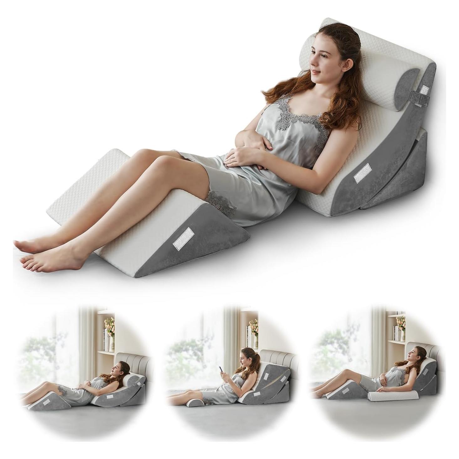 Ganaver Juego de 4 Almohadas en Cuña Ortopédica Ajustable