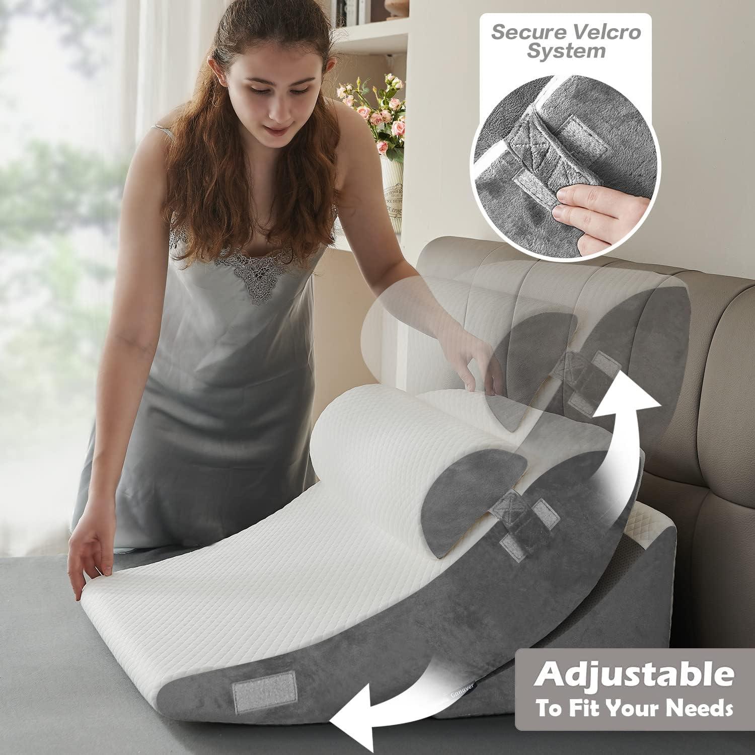 Ganaver Juego de 4 Almohadas en Cuña Ortopédica Ajustable