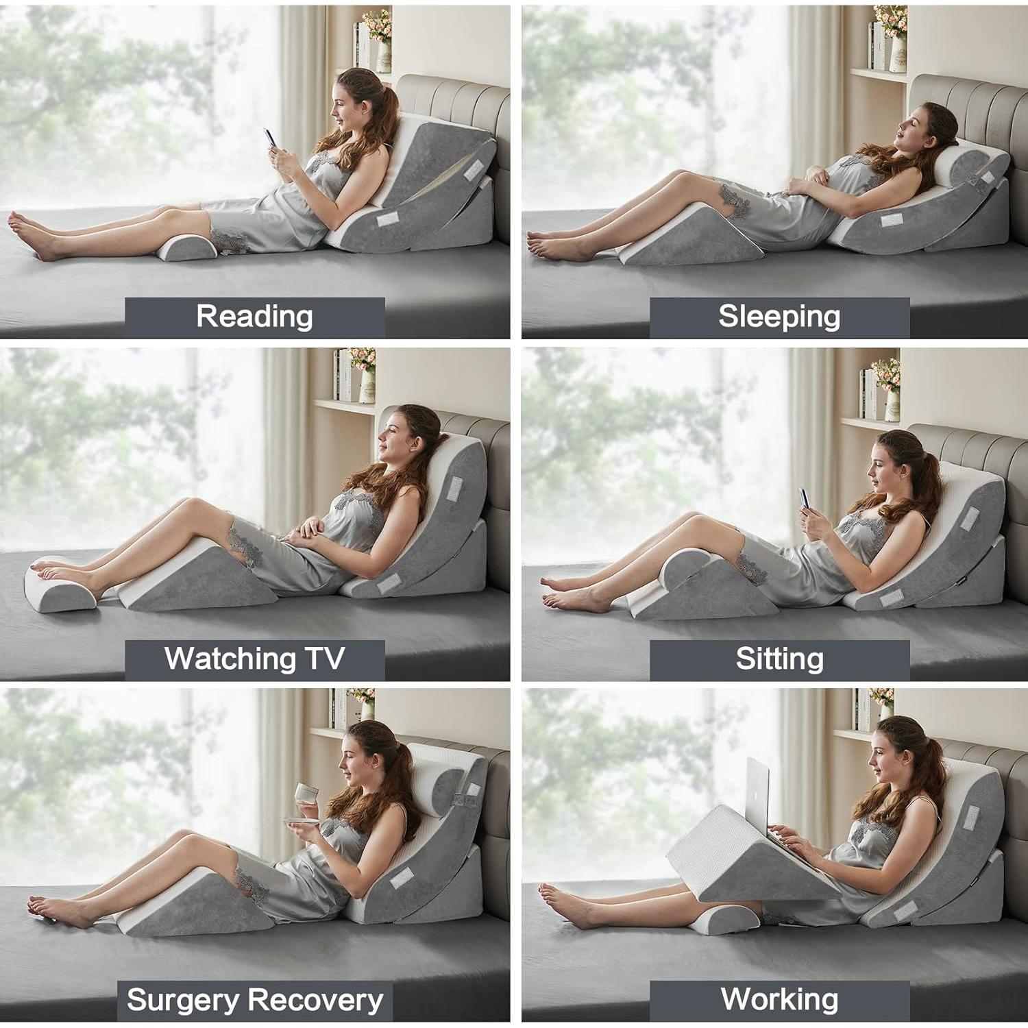 Ganaver Juego de 4 Almohadas en Cuña Ortopédica Ajustable