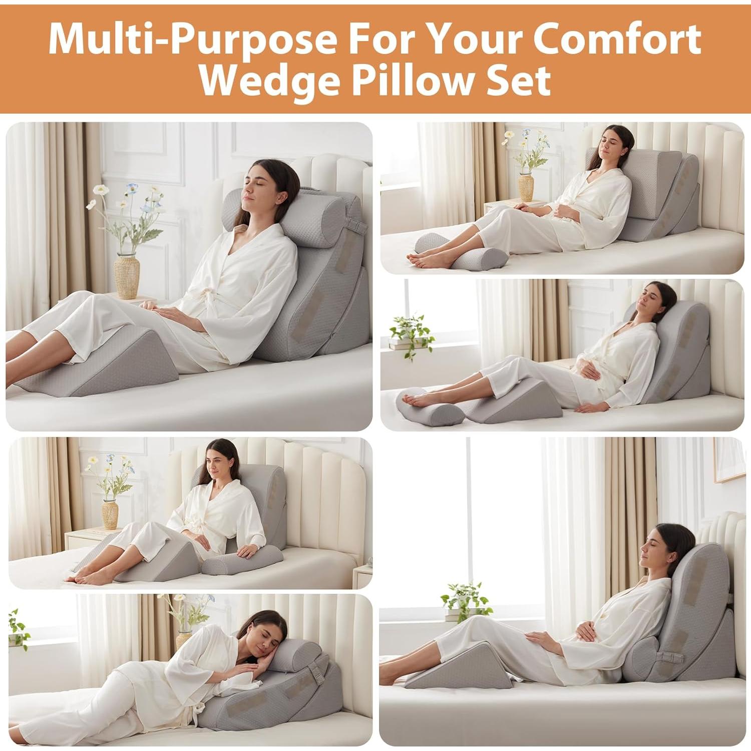 Juego de 4 Almohadas en Cuña BIEEZZK Espuma Viscoelástica