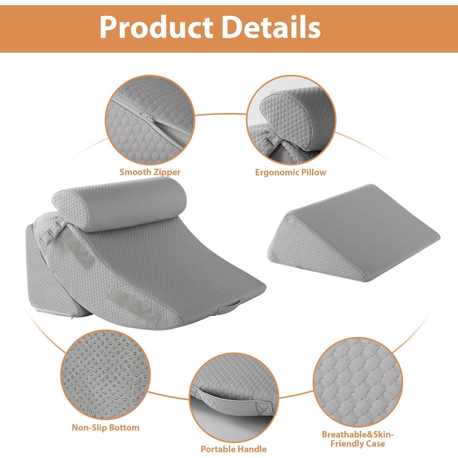 Juego de 4 Almohadas en Cuña BIEEZZK Espuma Viscoelástica