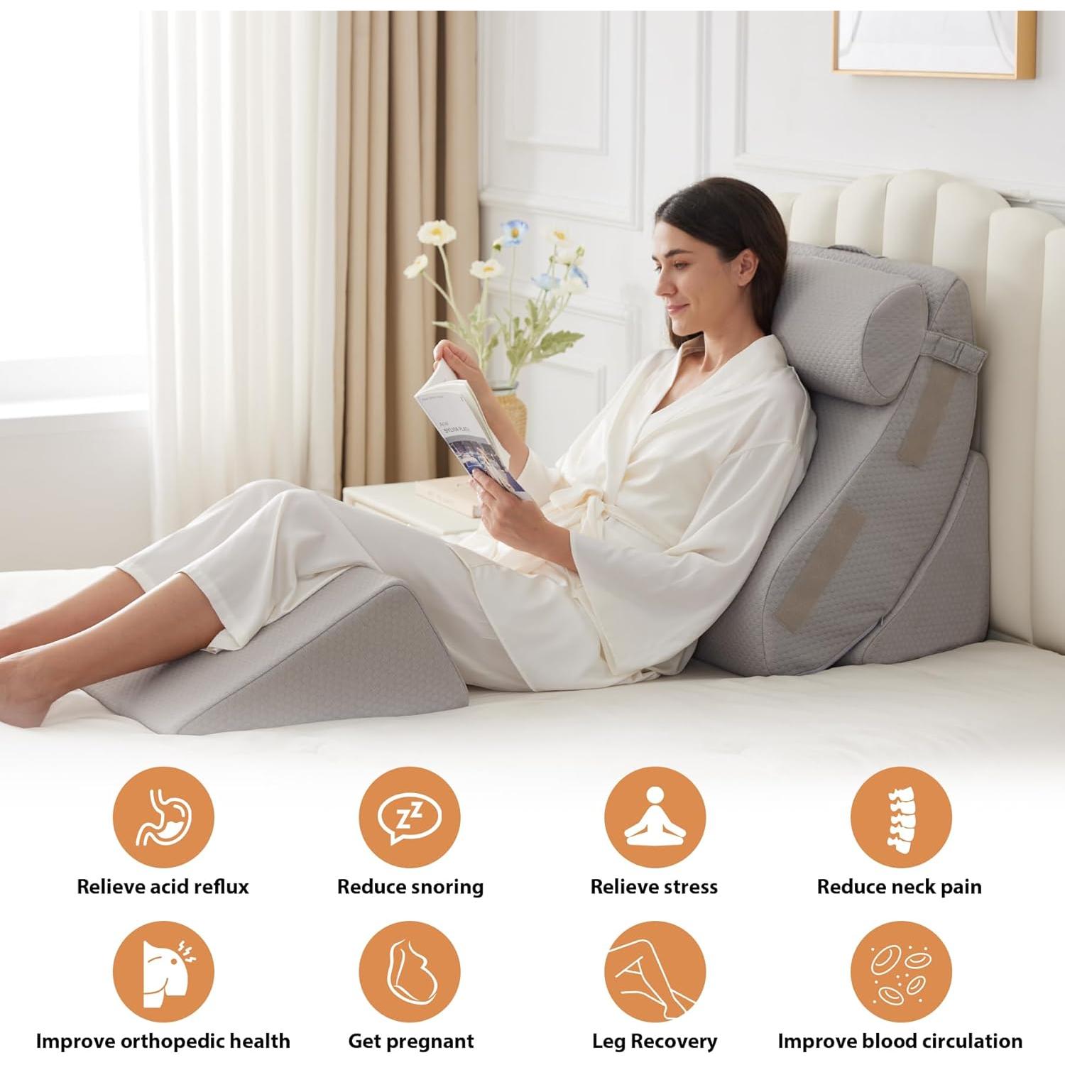 Juego de 4 Almohadas en Cuña BIEEZZK Espuma Viscoelástica