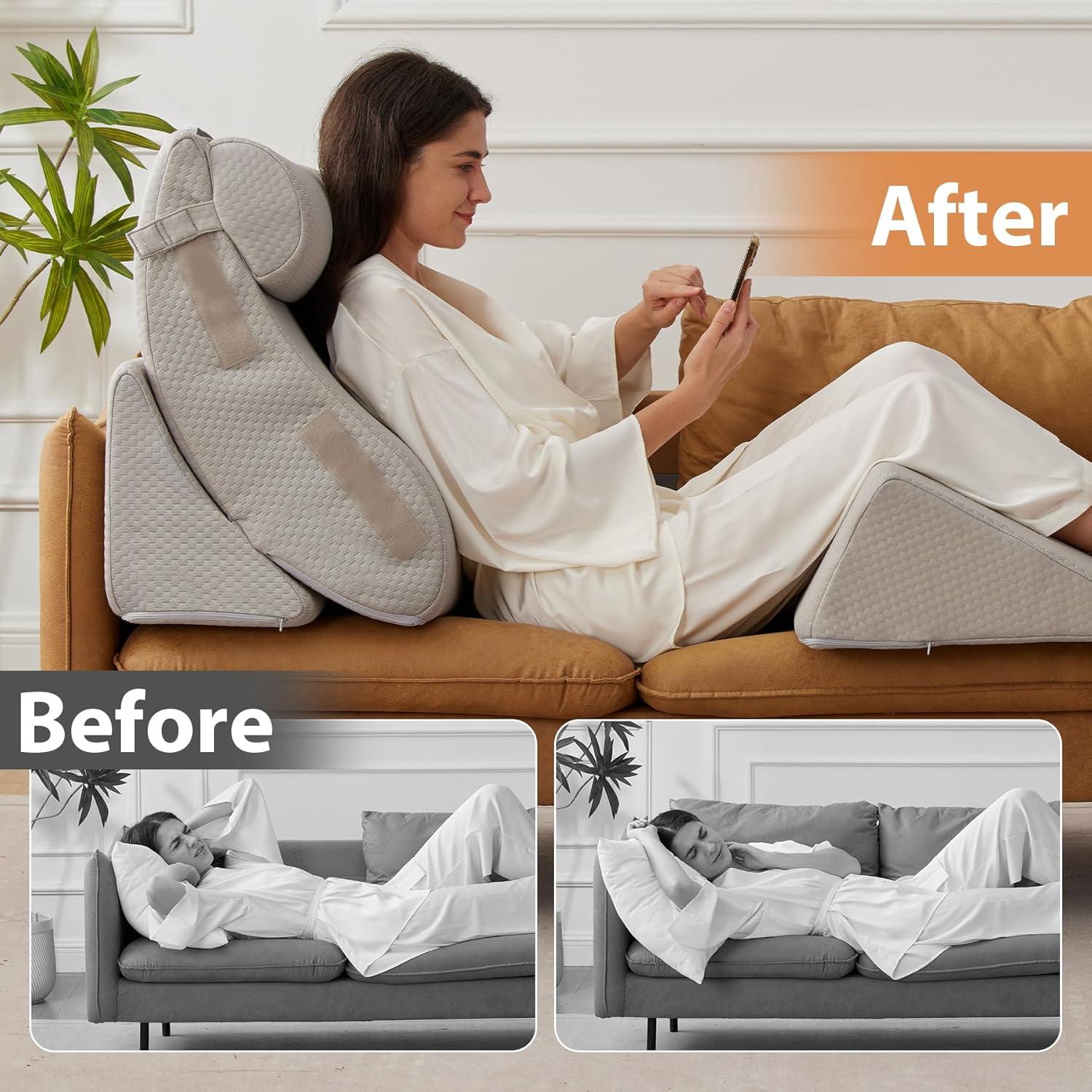 Juego de 4 Almohadas en Cuña BIEEZZK Espuma Viscoelástica