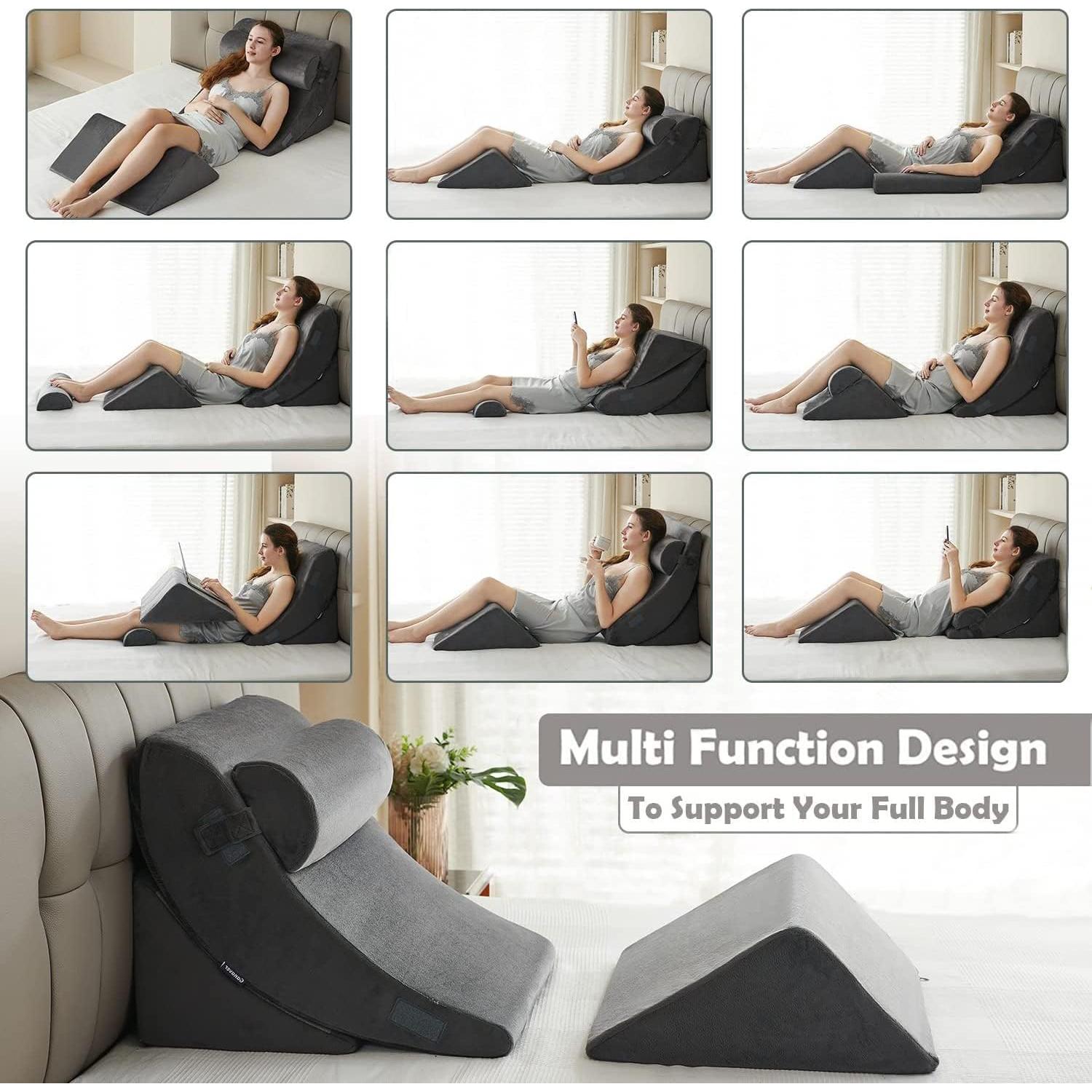 Ganaver Juego de 4 Almohadas Ortopédicas Ajustables 55,88 cm