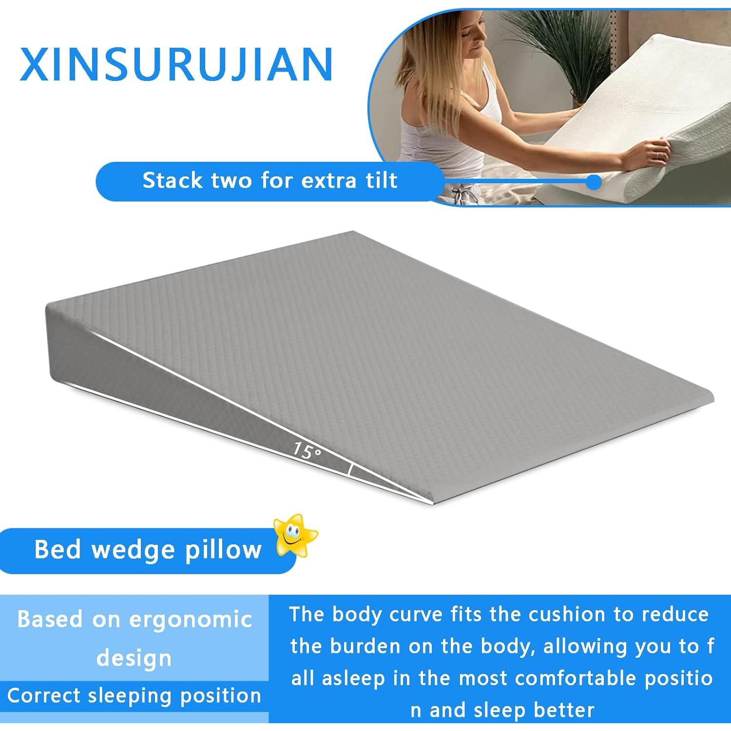 Cojín en cuña ergonómico XINSURUJIAN 80x66 cm Blanco