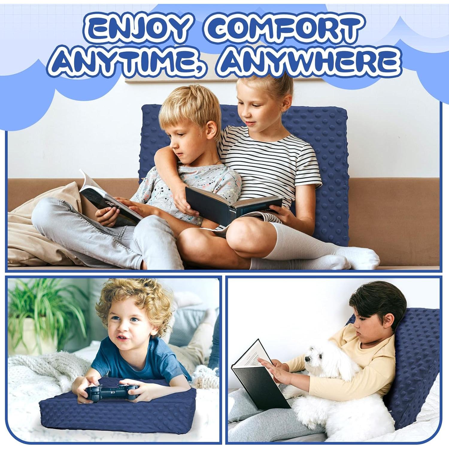 Cojín en Cuña Inqigi Azul para Niños - Espuma Viscoelástica