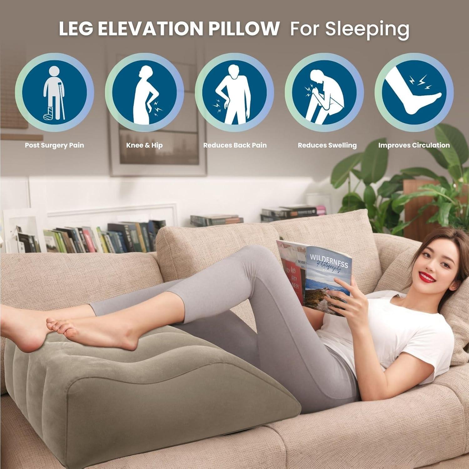 Almohada Inflable para Piernas Tough Bison - Soporte Ergonómico