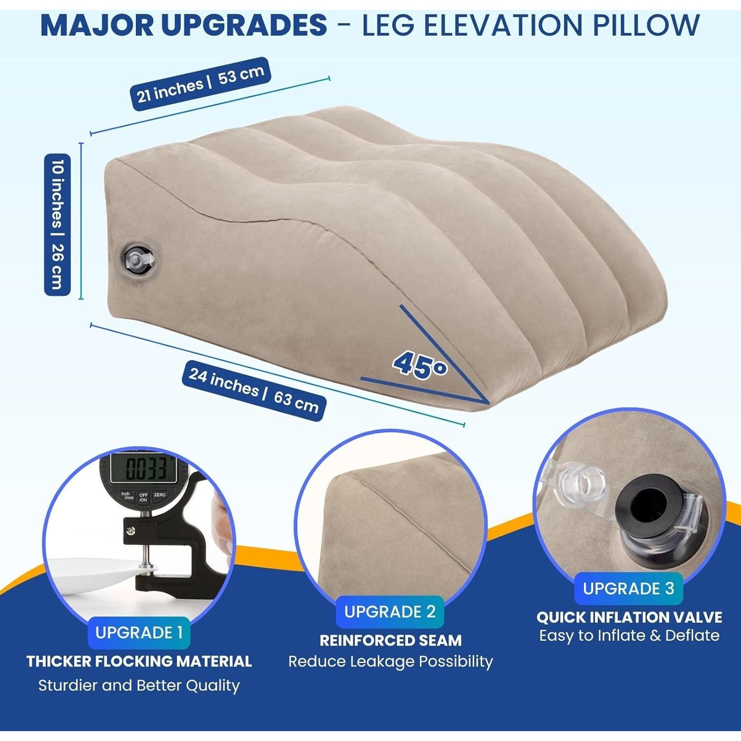 Almohada Inflable para Piernas Tough Bison - Soporte Ergonómico