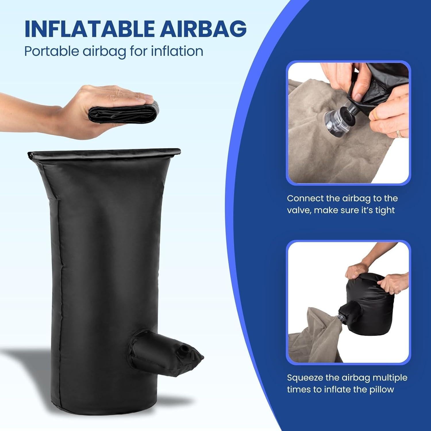 Almohada Inflable para Piernas Tough Bison - Soporte Ergonómico