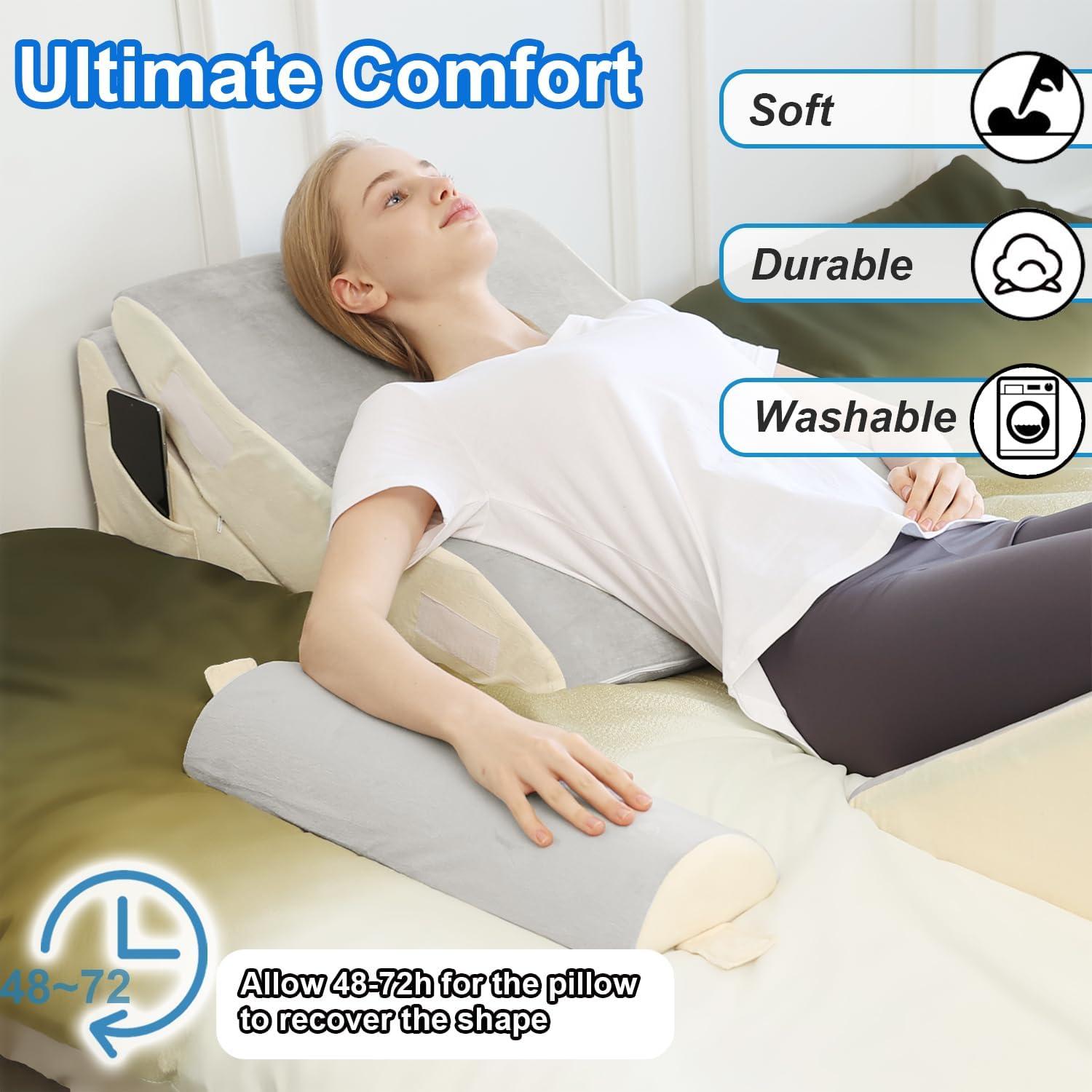 Juego de Almohadas en Cuña TokSay - Espuma Viscoelástica 3 Piezas