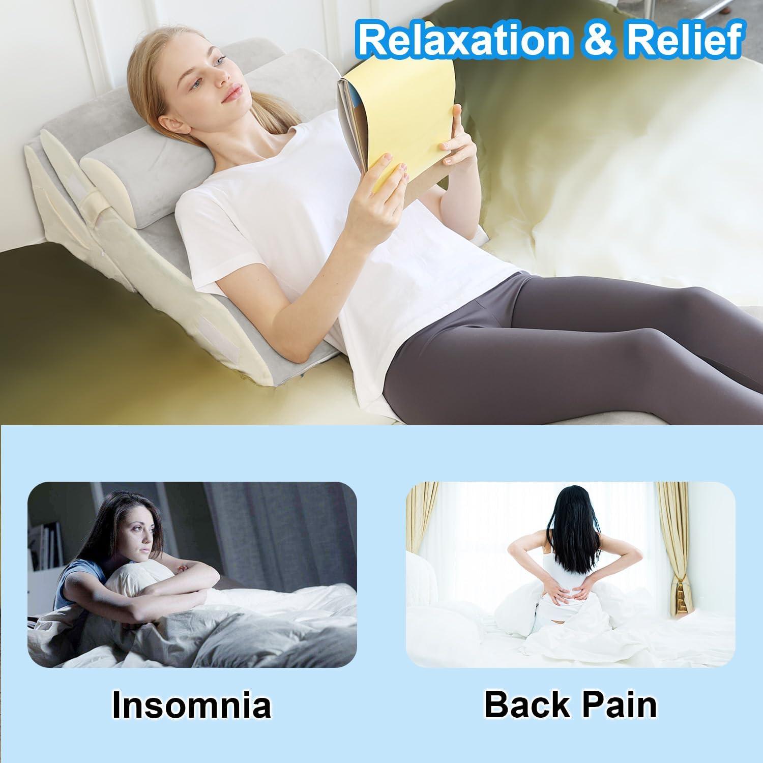 Juego de Almohadas en Cuña TokSay - Espuma Viscoelástica 3 Piezas