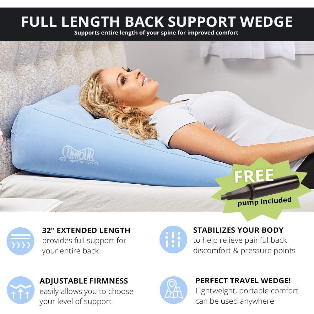 Cojín de cuña inflable Contour 32x24x7 cm soporte lumbar