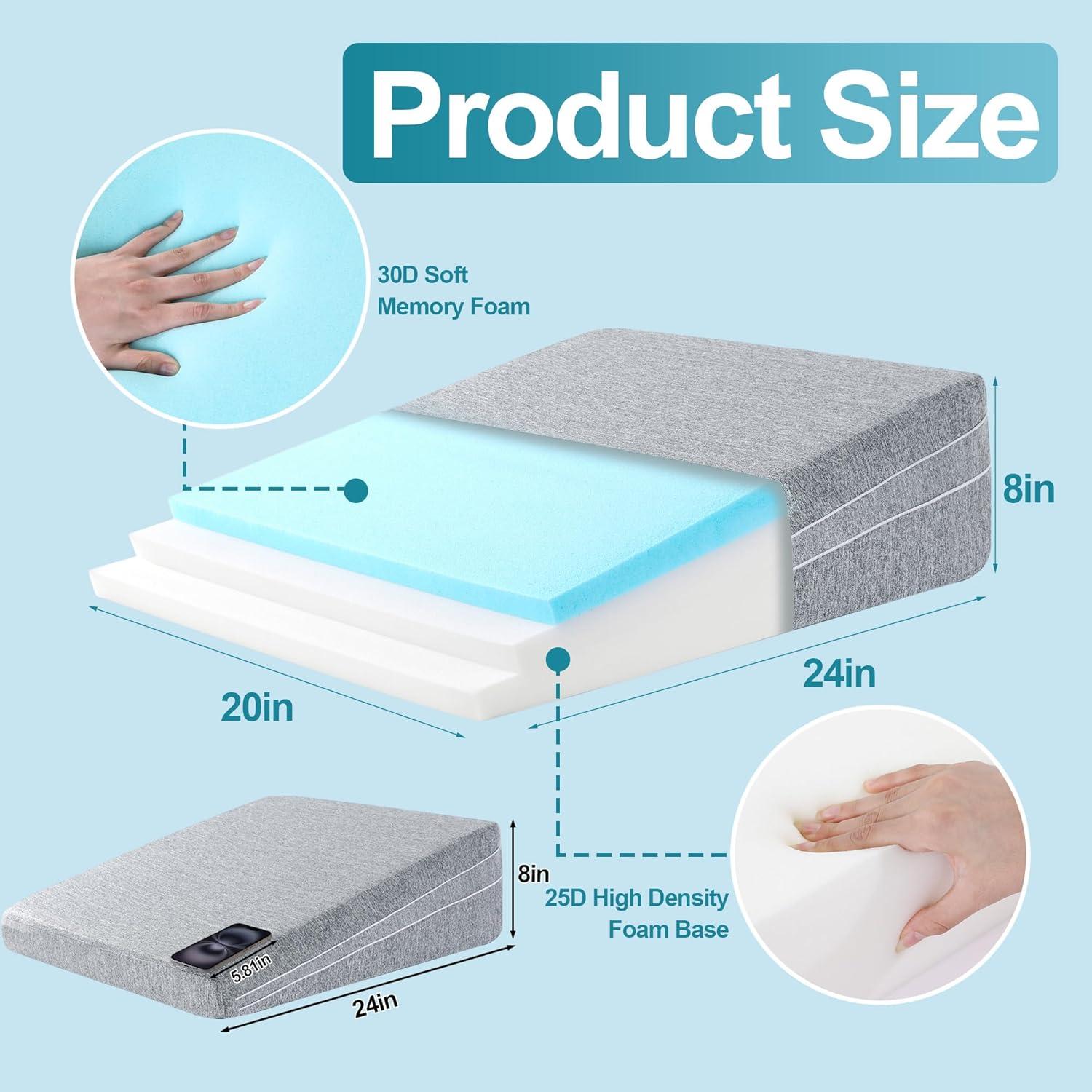 Cojín en Cuña Ajustable ROYALAY 61x51cm Espuma Viscoelástica