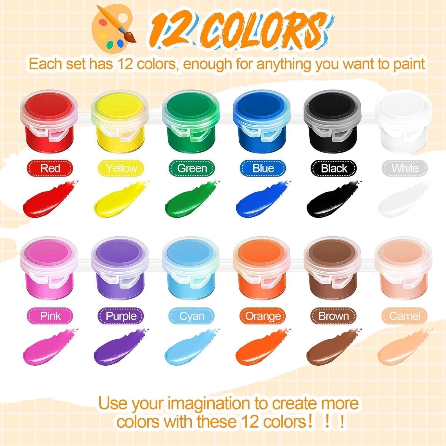 Set de Pintura Acrílica EIRUOKIGA 25 Paquetes 12 Colores