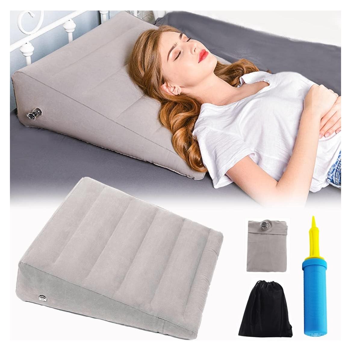 Almohada Inflable en Cuña VOPHIA Gris - Ligera y Portátil