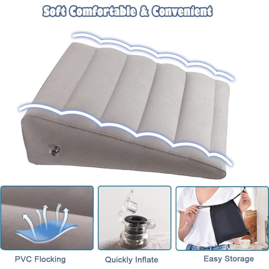 Almohada Inflable en Cuña VOPHIA Gris - Ligera y Portátil