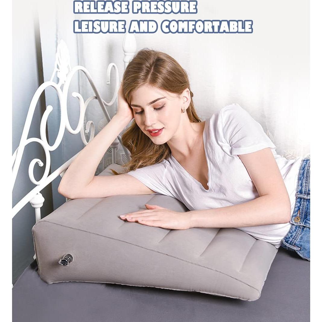 Almohada Inflable en Cuña VOPHIA Gris - Ligera y Portátil