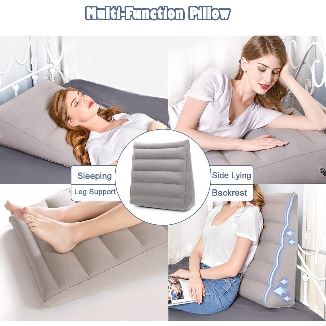 Almohada Inflable en Cuña VOPHIA Gris - Ligera y Portátil