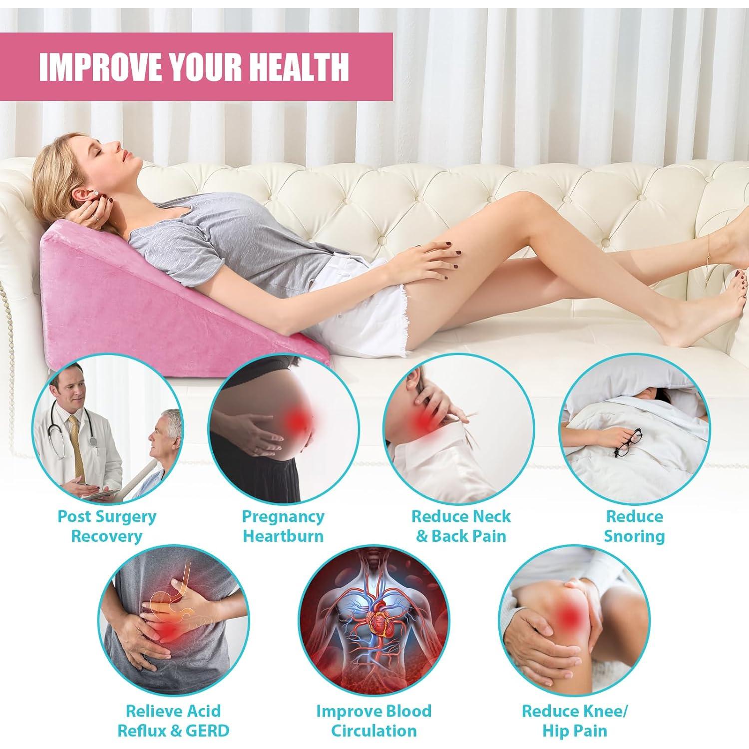 Juego de Almohadas en Cuña Lisenwood Rosa 2 Piezas