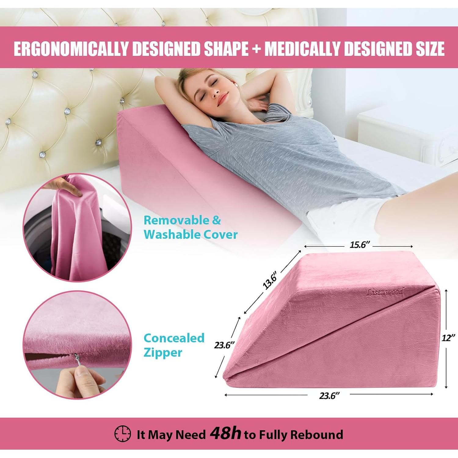 Juego de Almohadas en Cuña Lisenwood Rosa 2 Piezas